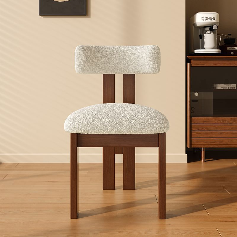 Nordic style solid wood backrest dining chair Wabi sabi style dining chair simple makeup chair