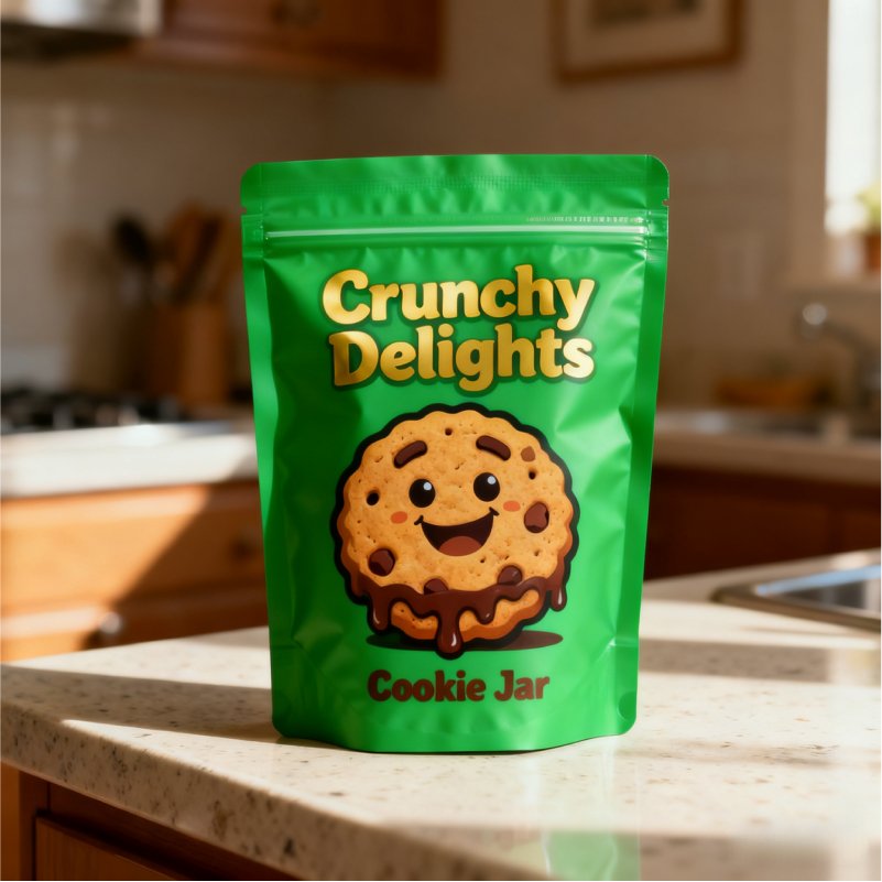 Custom printed food grade plastic bags with resealable snack packaging, aluminum foil upright bags, polyester film bags