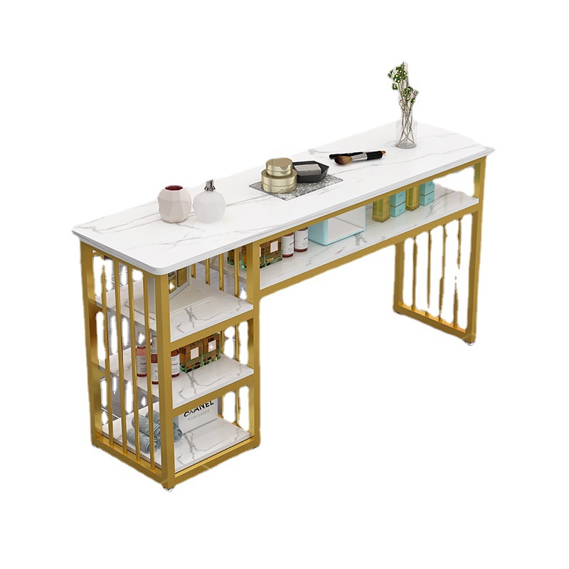 Modern double modern technician pink nail table technology table nail table chair set salon furniture gel nail art