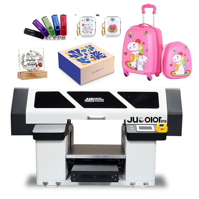 Fully automatic UV printer A2+UV LED flatbed printer Phone case Golf bag Luggage glass Small industrial inkjet printer